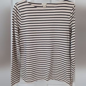 J. Crew Nautical Navy Stripe L/S Knit Top Women's Size Medium